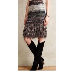 Cecilia Prado Fringe Glinted Sweater Skirt